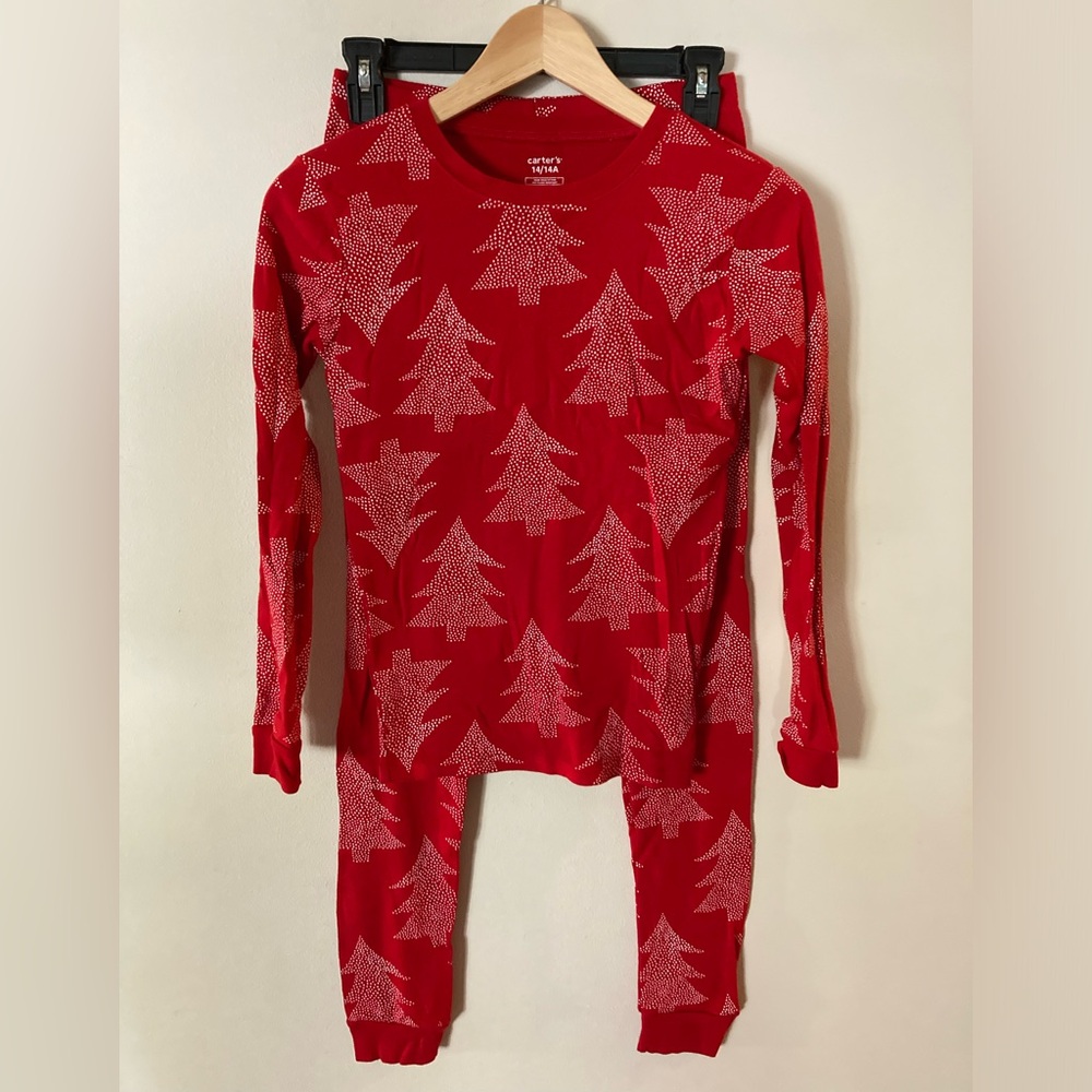Carters Red Holiday Tree Pajamas - Size 14